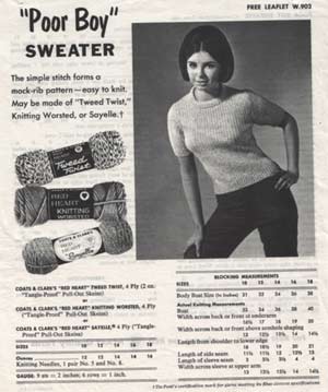 Vintage Poor Boy Sweater Ad 葡萄酒可怜的男孩毛衣广告